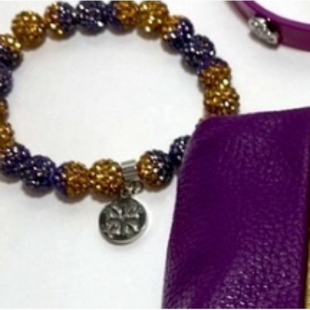 Rustic Cuff Purple and Gold Duo with Pouch - Picture 8 of 8